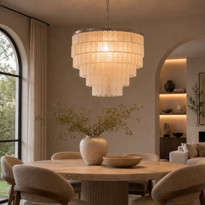 Coastal Shell Pendant Chandelier Tiered Metal Frame