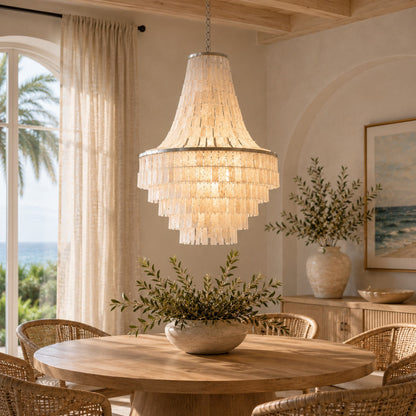 Coastal Tiered Chandelier Light Adjustable Metal Frame