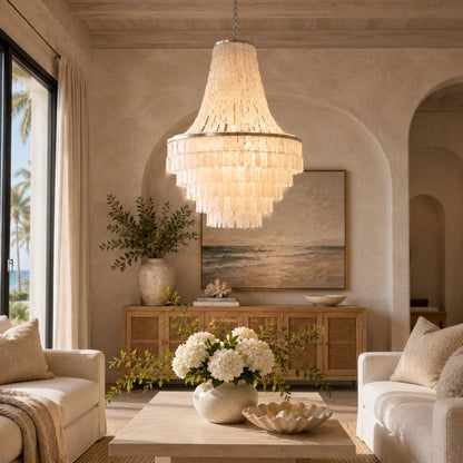 Coastal Tiered Chandelier Light Adjustable Metal Frame