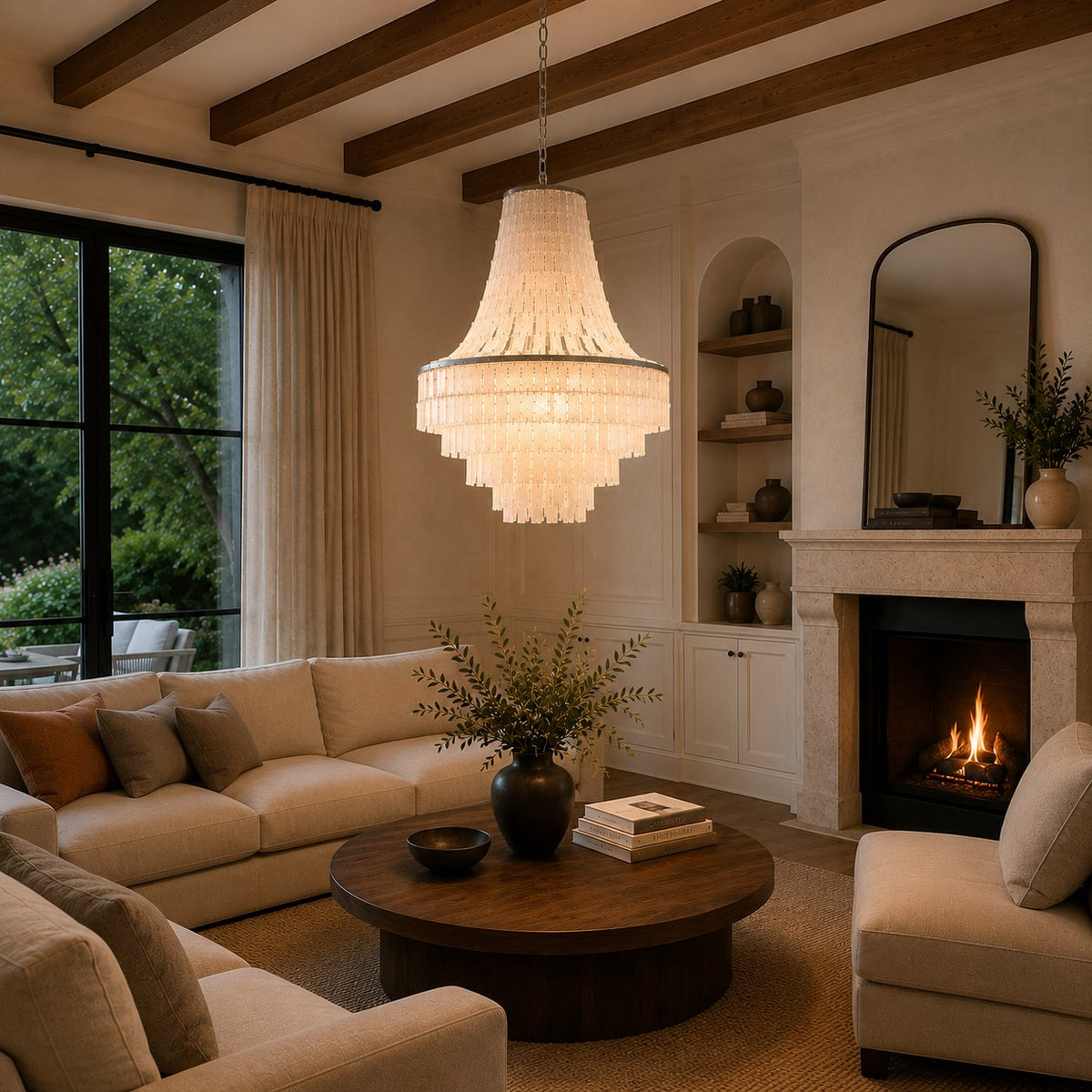 Coastal Tiered Chandelier Light Adjustable Metal Frame