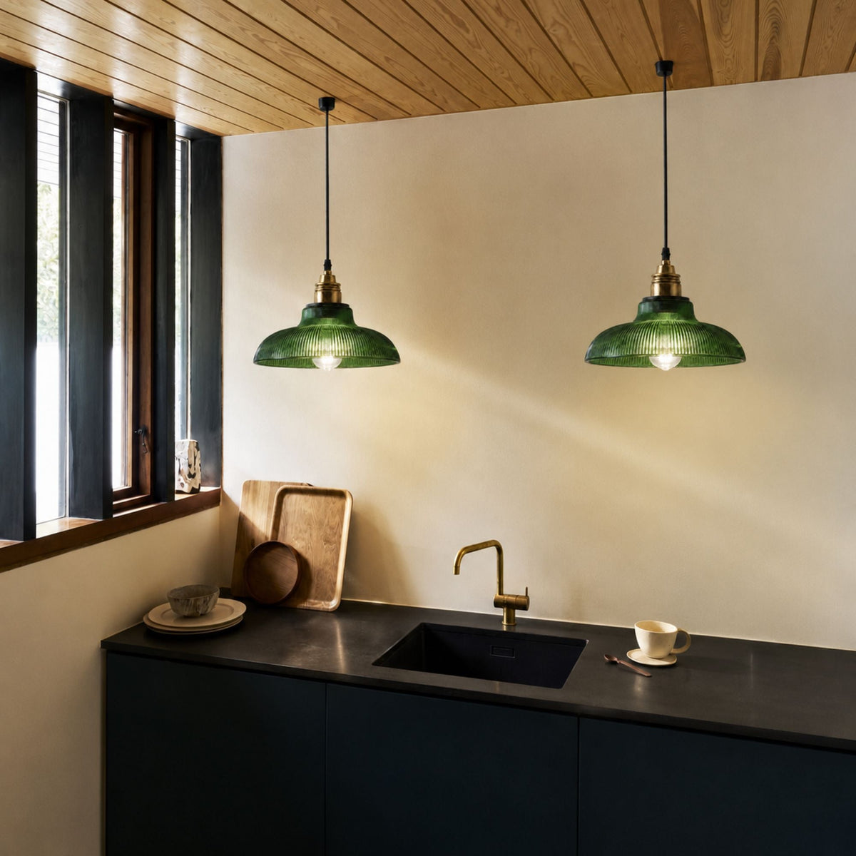 Nordic Vintage Coloured Glass Pendant Light Kitchen Dining Bar E27