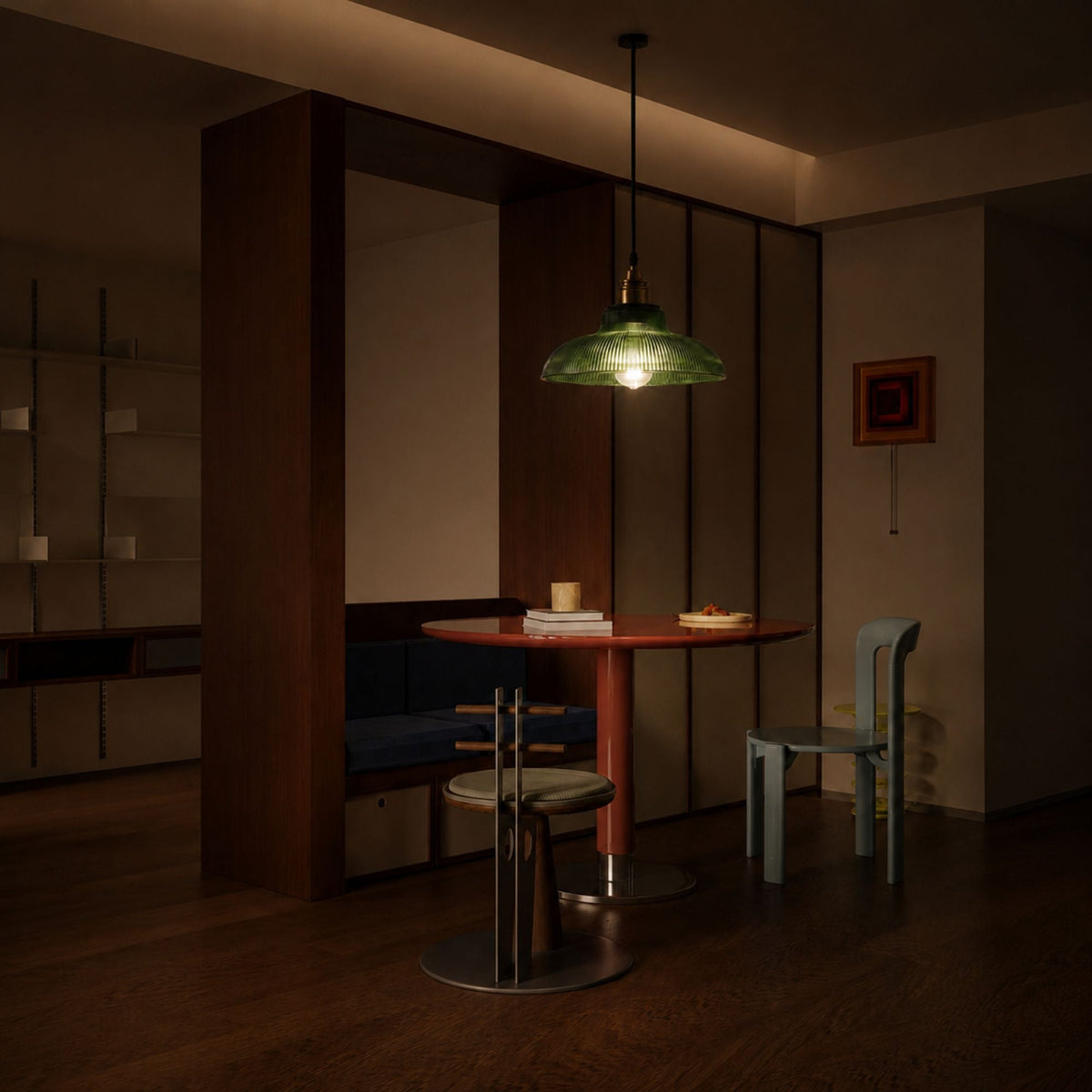 Nordic Vintage Coloured Glass Pendant Light Kitchen Dining Bar E27