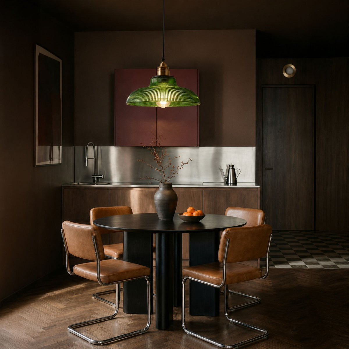 Nordic Vintage Coloured Glass Pendant Light Kitchen Dining Bar E27