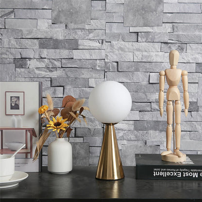 Glass Ball Table Lamps Gold Metal Cone Lights Living Room Beside Lamp Study Desk Book Light Art
