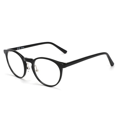 Acetate Anti Blue Light Blocking Glasses Retro Round Computer Gaming Goggles Eyewear CR-39 Clear