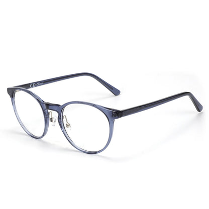 Acetate Anti Blue Light Blocking Glasses Retro Round Computer Gaming Goggles Eyewear CR-39 Clear
