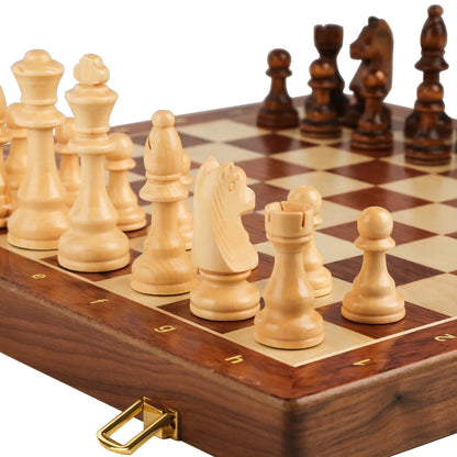 Chess Set Grade Wooden Folding Big Traditional Classic Handwork Solid Wood Pieces