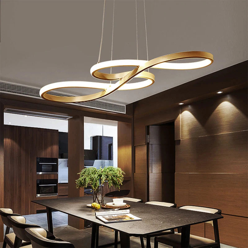 Modern Kitchen Island Pendant Light LED Linear Bar Dining Remote Dimmable Adjustable Hanging Lamp