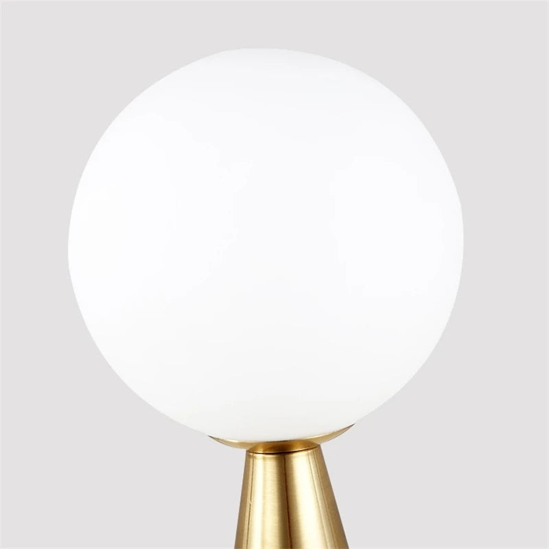 Glass Ball Table Lamps Gold Metal Cone Lights Living Room Beside Lamp Study Desk Book Light Art