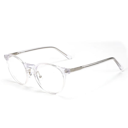 Acetate Anti Blue Light Blocking Glasses Retro Round Computer Gaming Goggles Eyewear CR-39 Clear