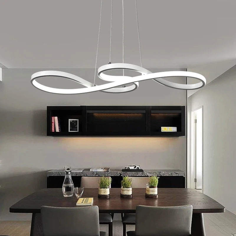 Modern Kitchen Island Pendant Light LED Linear Bar Dining Remote Dimmable Adjustable Hanging Lamp