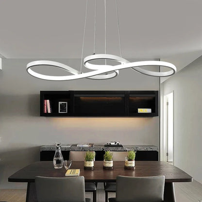 Modern Kitchen Island Pendant Light LED Linear Bar Dining Remote Dimmable Adjustable Hanging Lamp