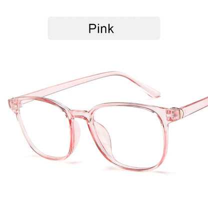 Retro Mens Glasses Frame Fashion Computer Eyeglasses Women Anti-blue Light Transparent Clear Pink