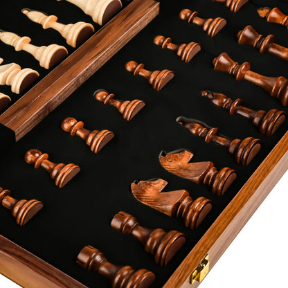 Chess Set Grade Wooden Folding Big Traditional Classic Handwork Solid Wood Pieces