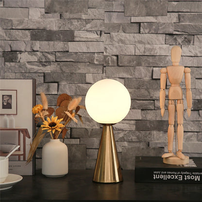 Glass Ball Table Lamps Gold Metal Cone Lights Living Room Beside Lamp Study Desk Book Light Art