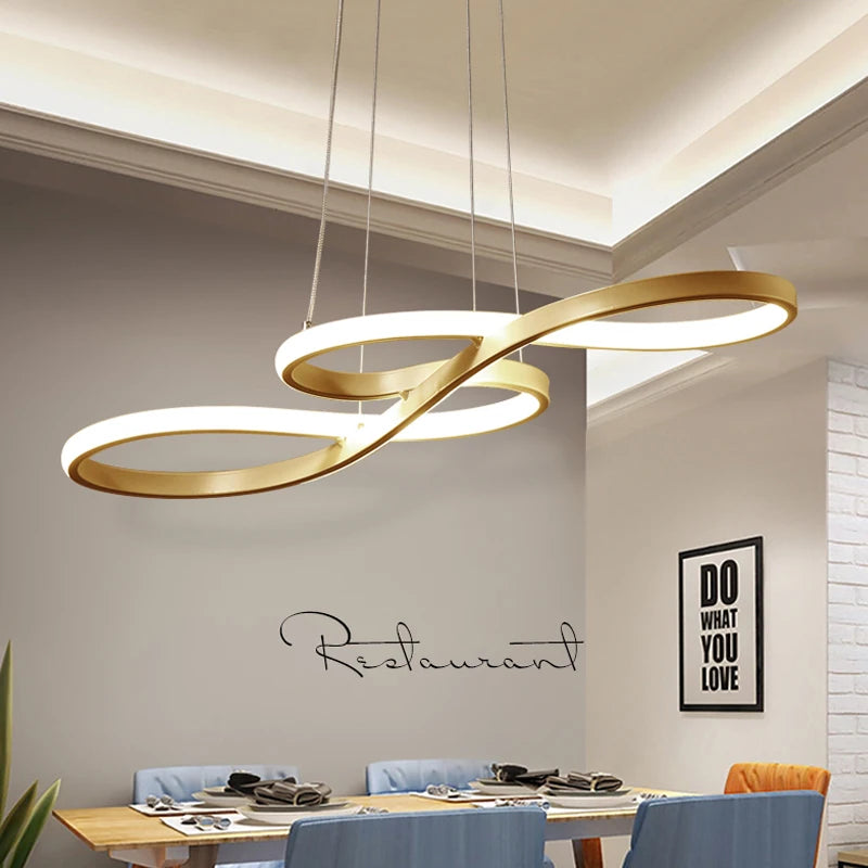 Modern Kitchen Island Pendant Light LED Linear Bar Dining Remote Dimmable Adjustable Hanging Lamp