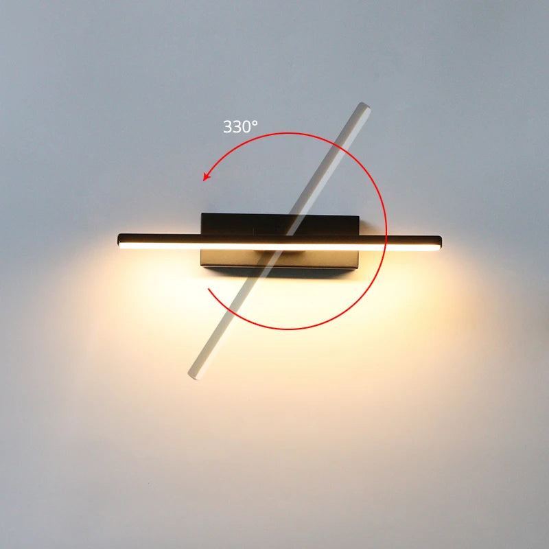 Rotatable LED Bedside Wall Light 330° Adjustable Angle Aluminum 3 Color Temperature Reading Lamp