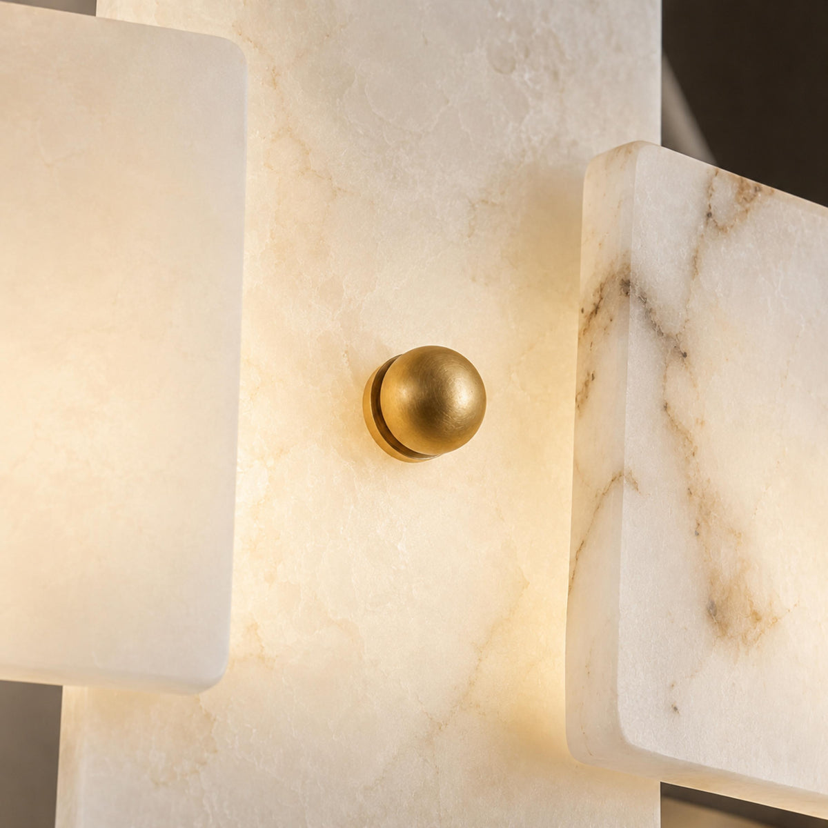 Alabaster Chandelier Brass Finish Ceiling Mounted LED