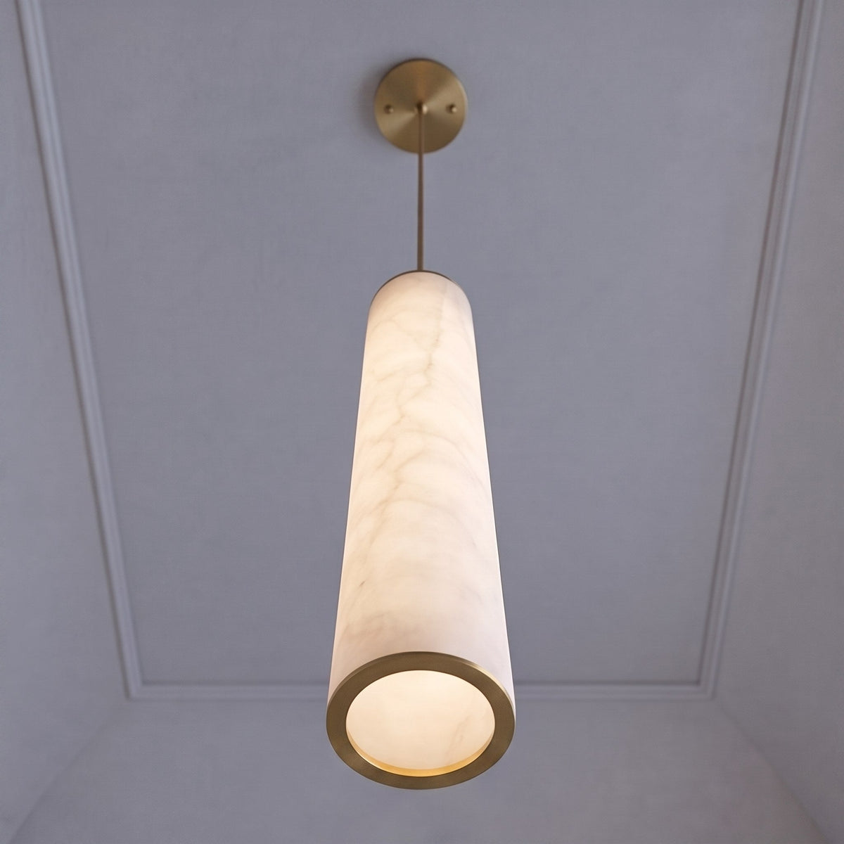 Alabaster Chandelier Adjustable Staircase Foyer LED