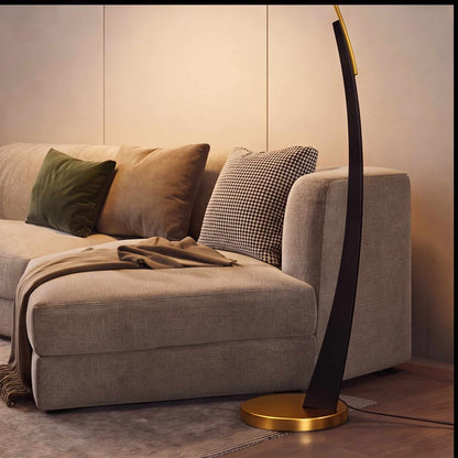 Arc Floor Lamp Iron Fabric Shade USB Adjustable Light