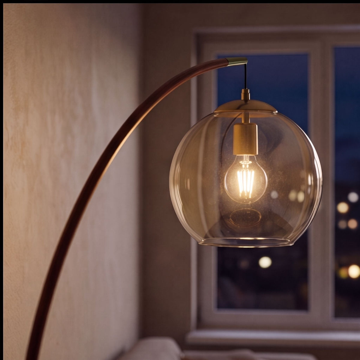 Arc Floor Lamp Metal Shade Adjustable LED Living Room