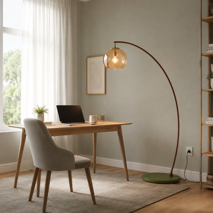 Arc Floor Lamp Metal Shade Adjustable LED Living Room