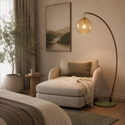 Arc Floor Lamp Metal Shade Adjustable LED Living Room