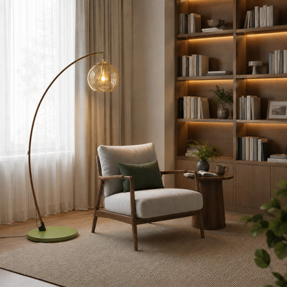Arc Floor Lamp Metal Shade Adjustable LED Living Room