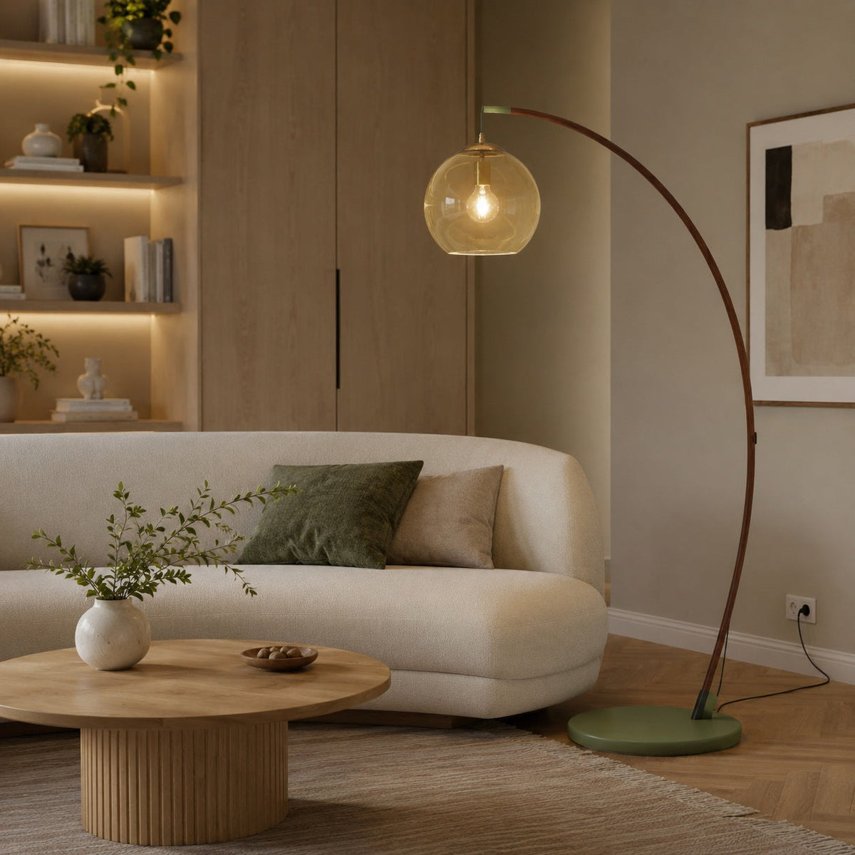 Arc Floor Lamp Metal Shade Adjustable LED Living Room