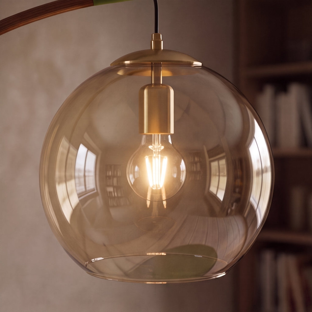 Arc Floor Lamp Metal Shade Adjustable LED Living Room