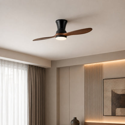 Walnut Wood Blade DC Ceiling Fan with or without Dimmable LED Light 142 cm