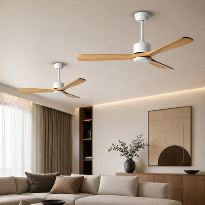 Wood Blade 152 cm Ceiling Fan with Pure Copper Motor Remote Black White or Grey