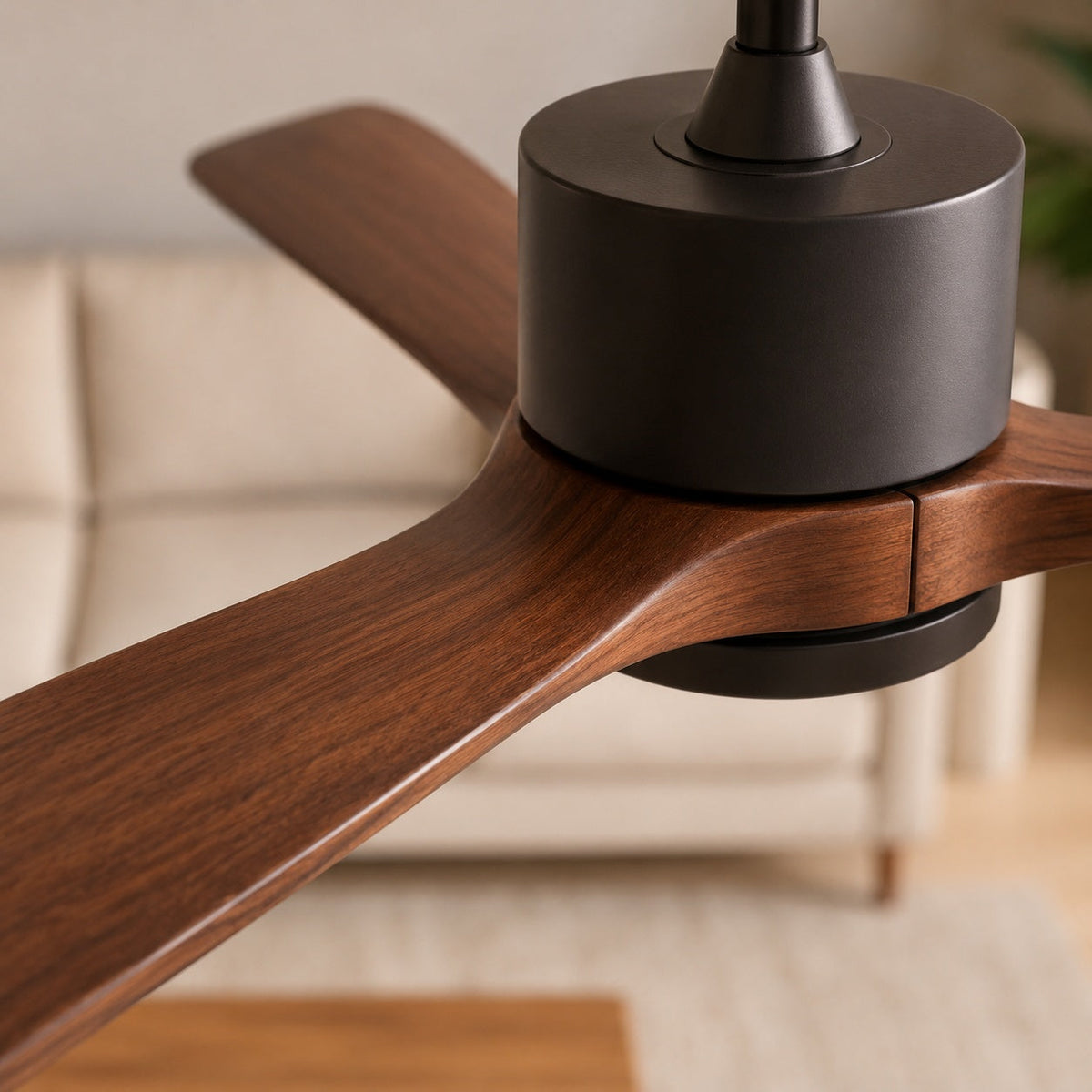 Wood Blade 152 cm Ceiling Fan with Pure Copper Motor Remote Black White or Grey
