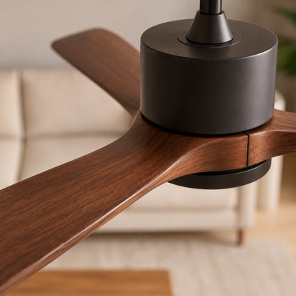 Wood Blade 152 cm Ceiling Fan with Pure Copper Motor Remote Black White or Grey