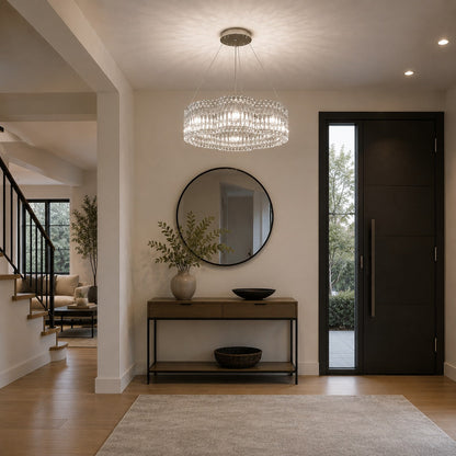 Crystal Chandelier Adjustable Hanging LED Light Fixture
