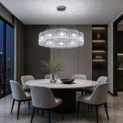 Crystal Chandelier Adjustable Hanging LED Light Fixture