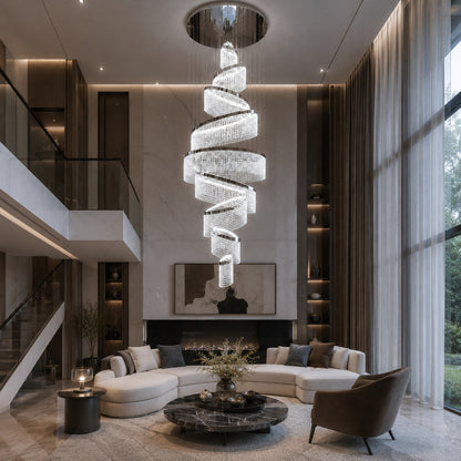 Crystal Multi-Ring Chandelier Hanging LED Light