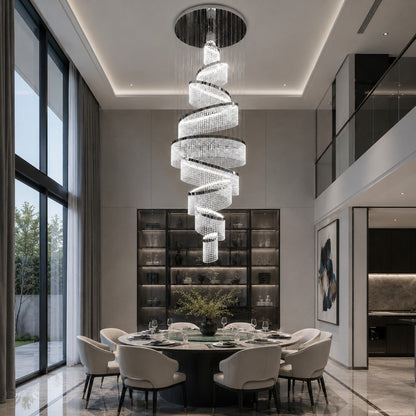 Crystal Multi-Ring Chandelier Hanging LED Light