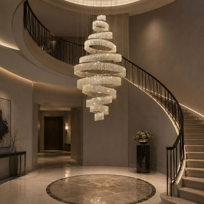 Crystal Multi-Ring Chandelier Hanging LED Light