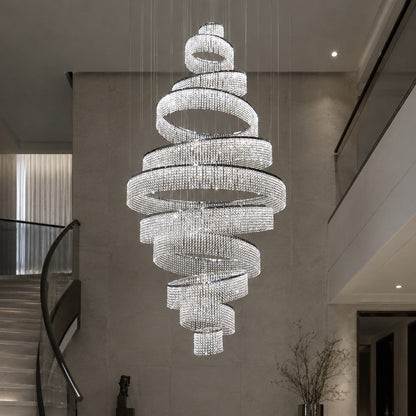 Crystal Multi-Ring Chandelier Hanging LED Light