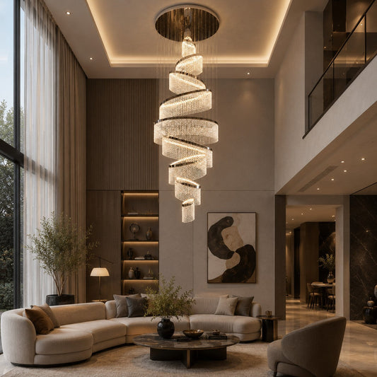 Crystal Multi-Ring Chandelier Hanging LED Light
