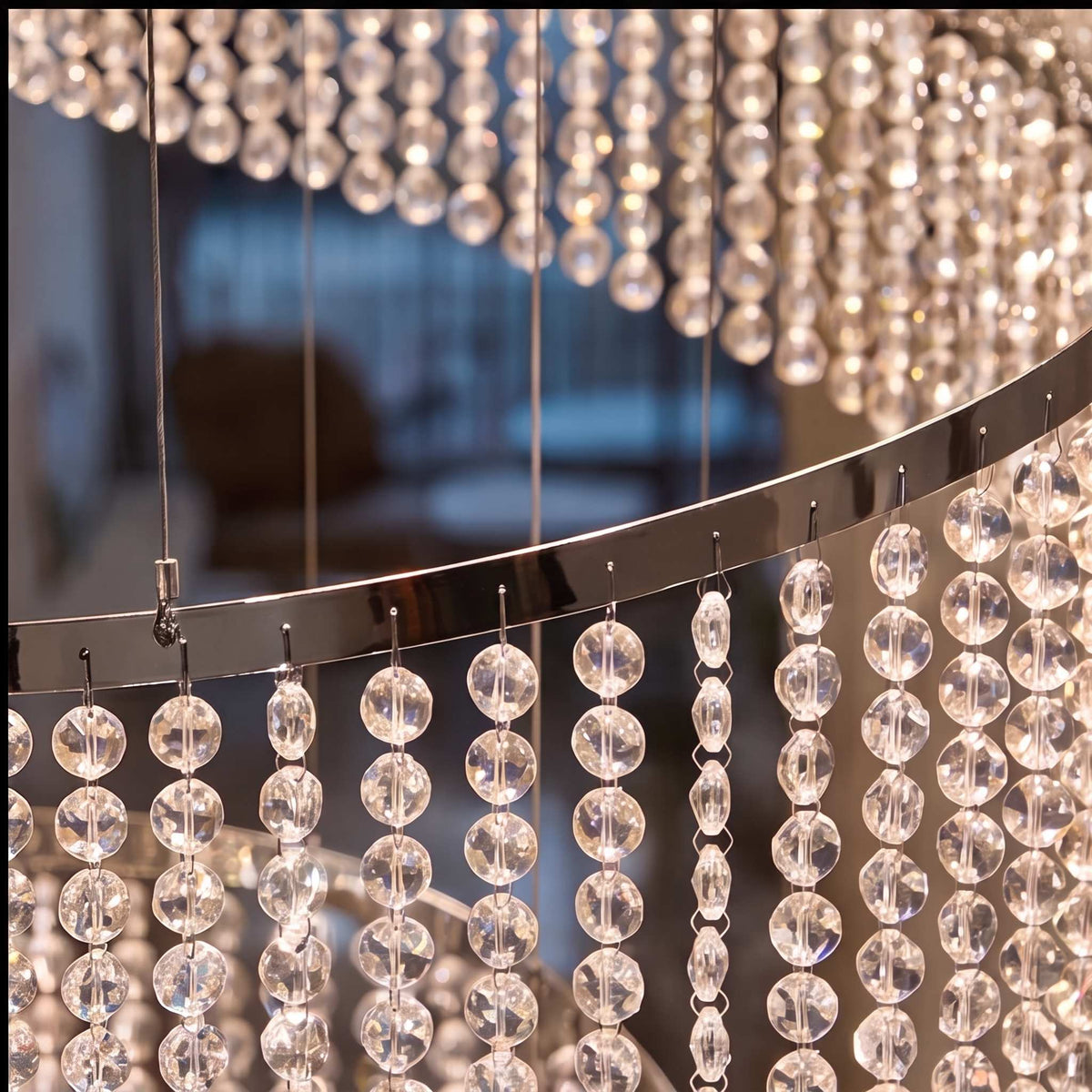 Crystal Multi-Ring Chandelier Hanging LED Light