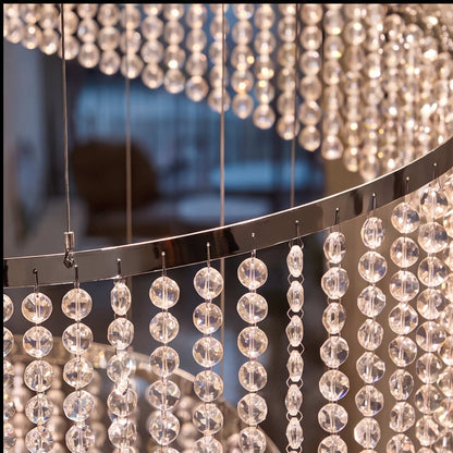 Crystal Multi-Ring Chandelier Hanging LED Light