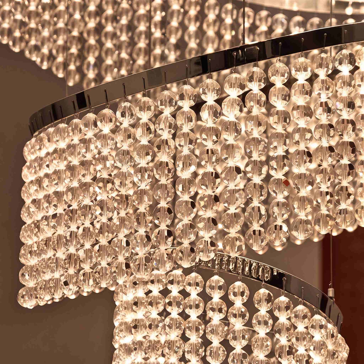 Crystal Multi-Ring Chandelier Hanging LED Light