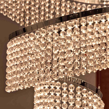 Crystal Multi-Ring Chandelier Hanging LED Light