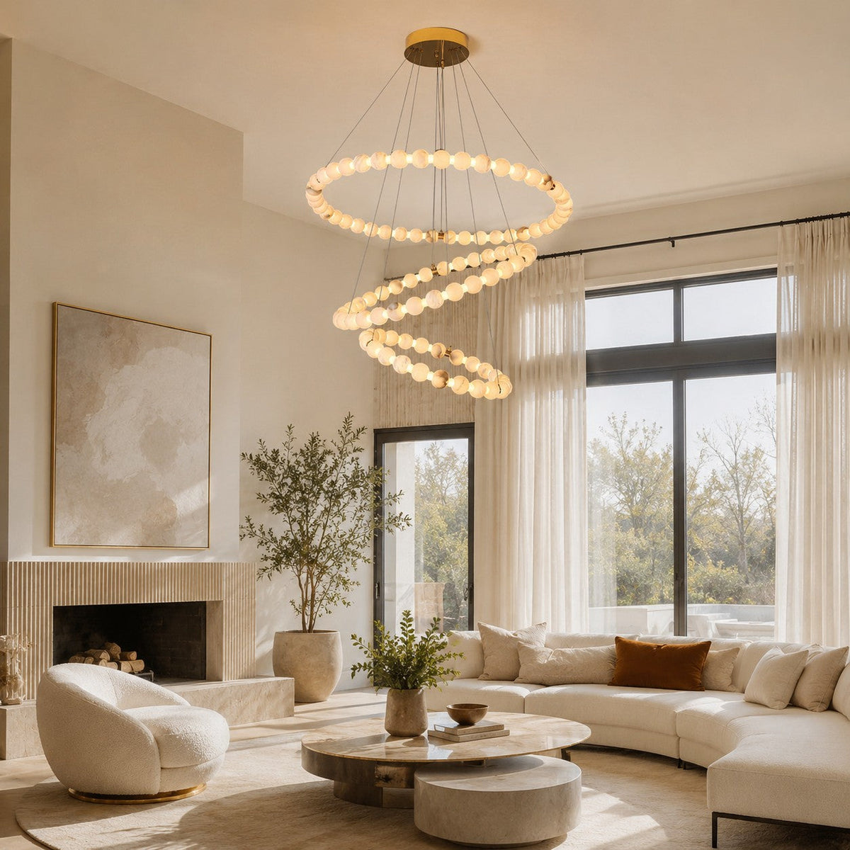 Marble Designer Chandelier Hanging LED Light Fixture