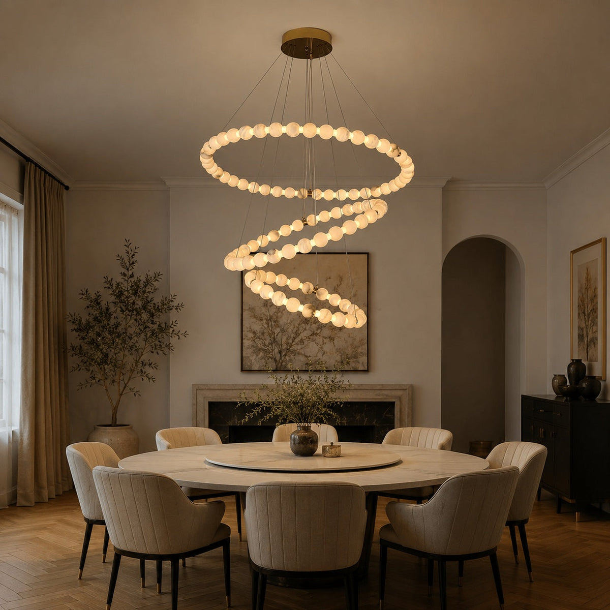 Marble Designer Chandelier Hanging LED Light Fixture