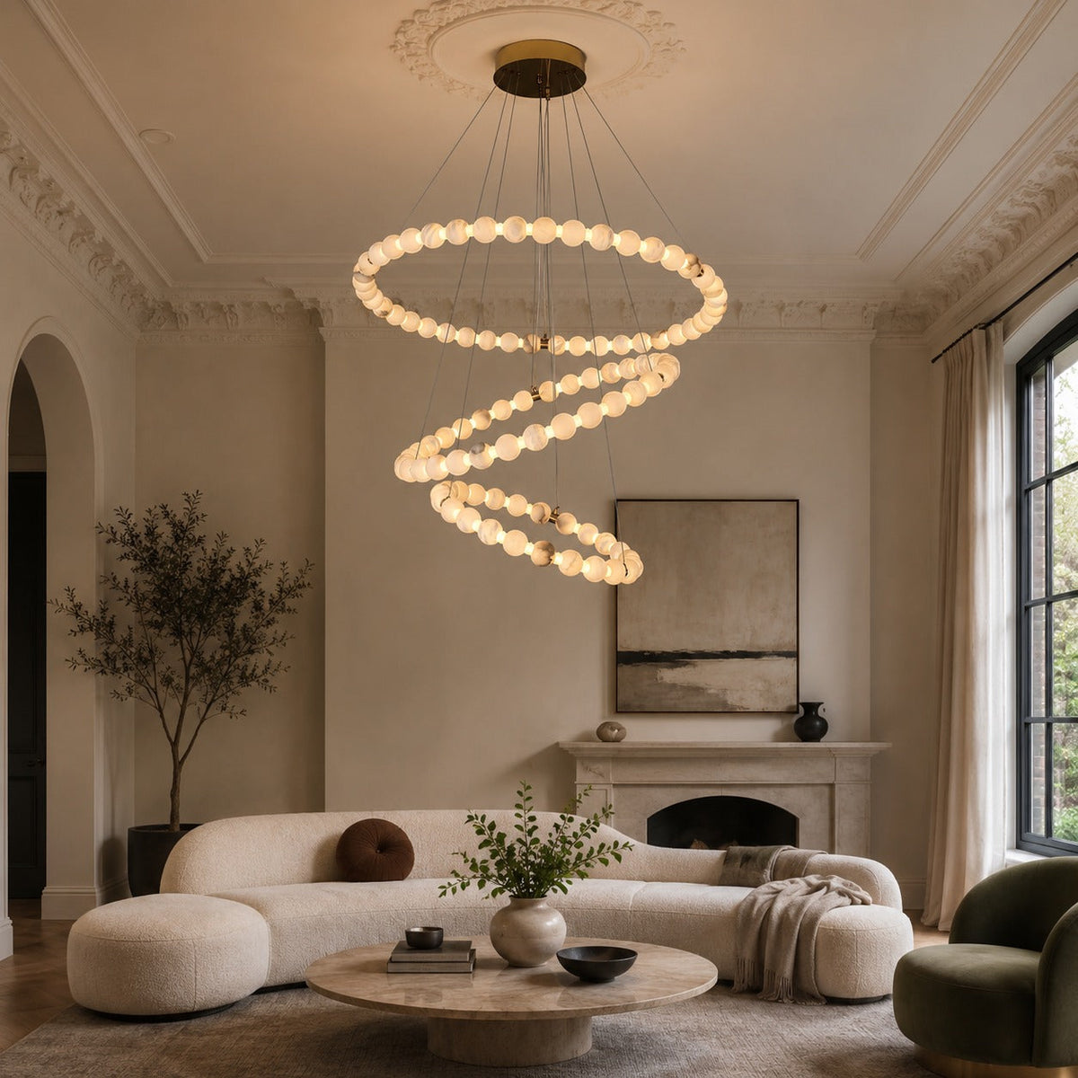 Marble Designer Chandelier Hanging LED Light Fixture