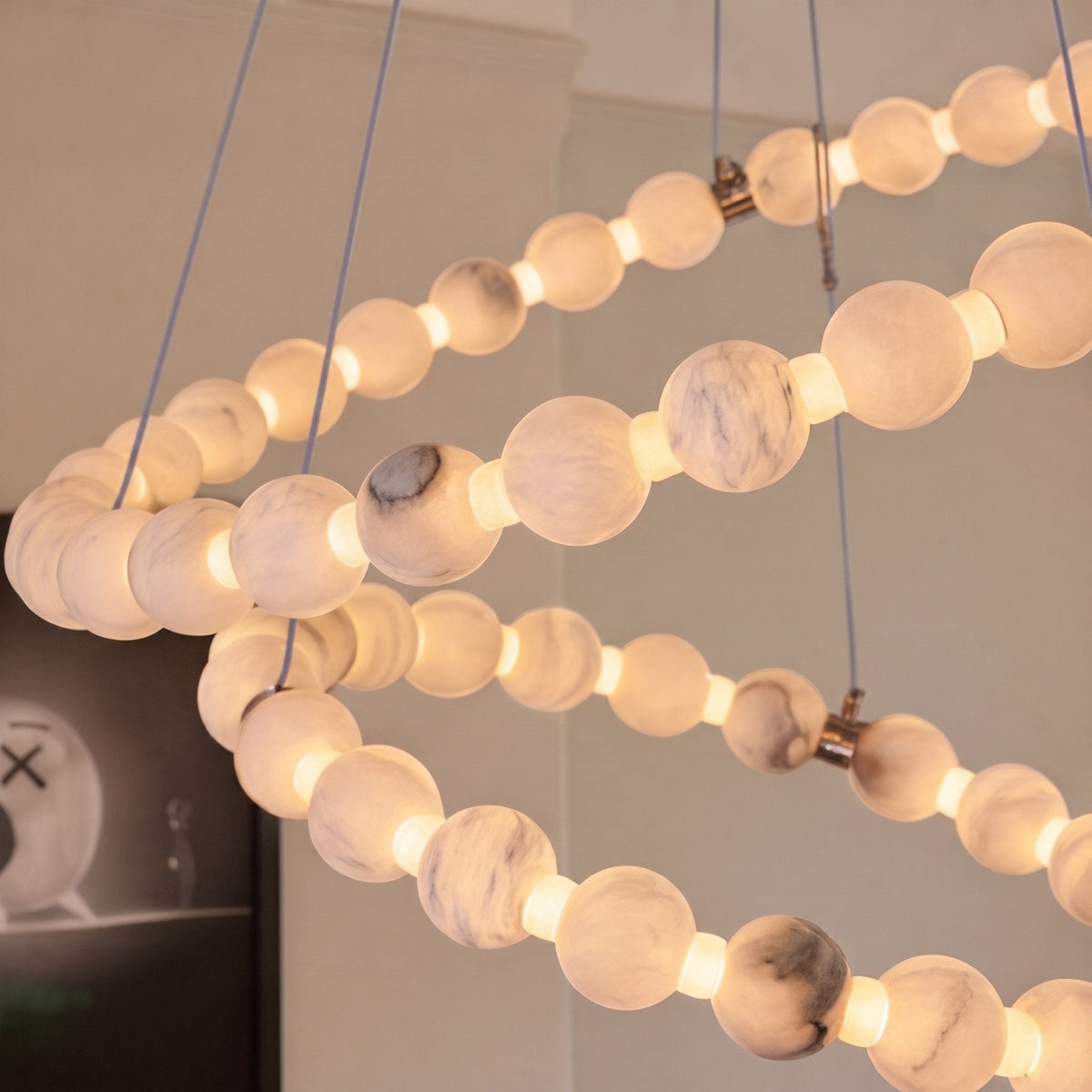 Marble Designer Chandelier Hanging LED Light Fixture
