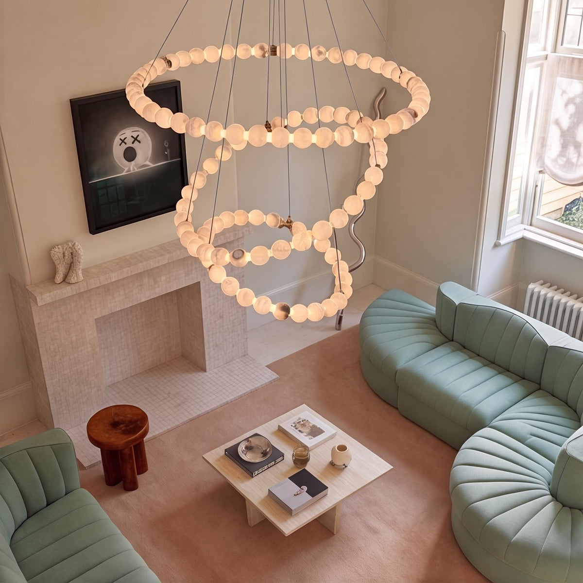 Marble Designer Chandelier Hanging LED Light Fixture